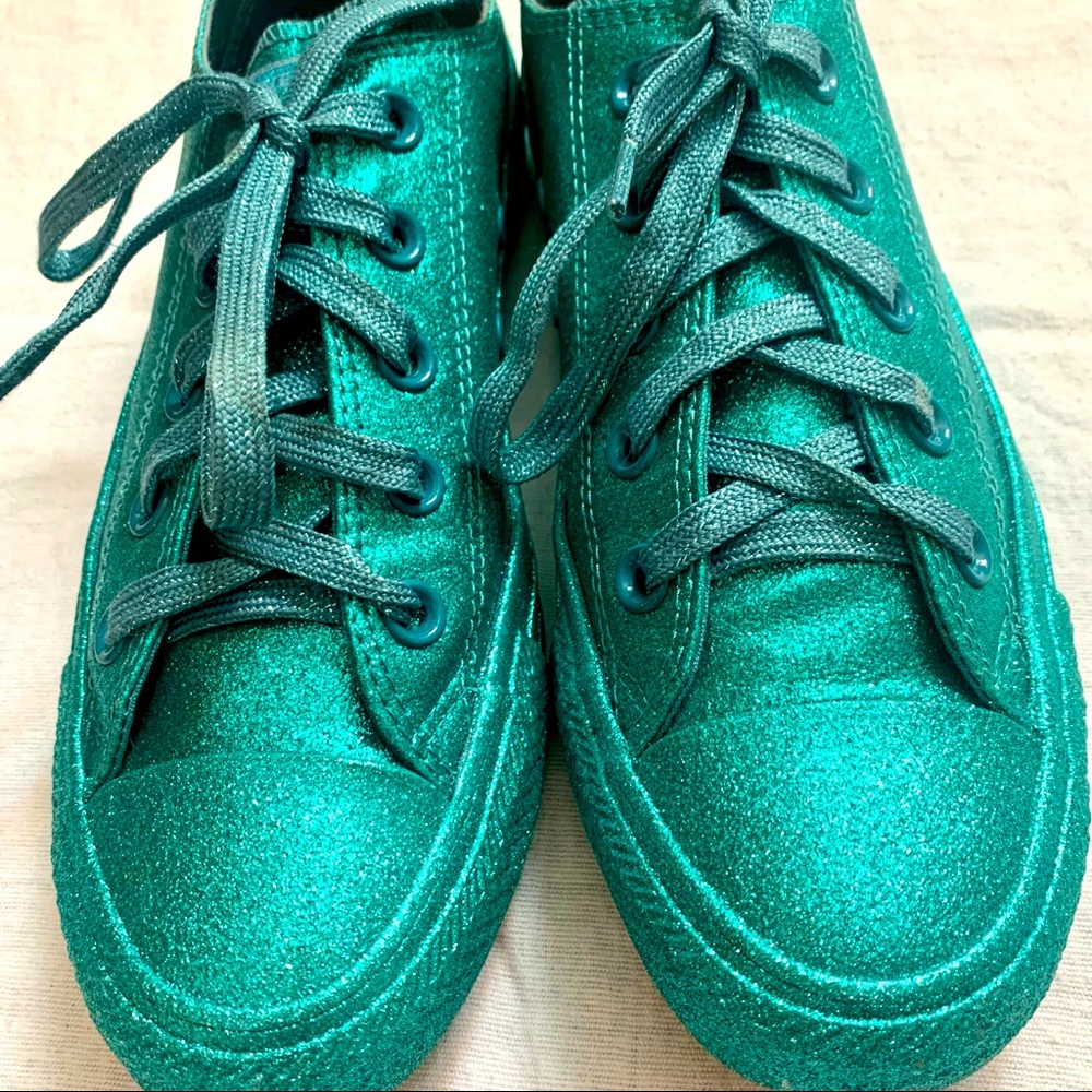 Teal Sparkle Converse